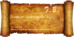 Tombor Barnabás névjegykártya
