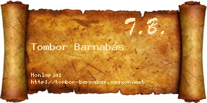 Tombor Barnabás névjegykártya